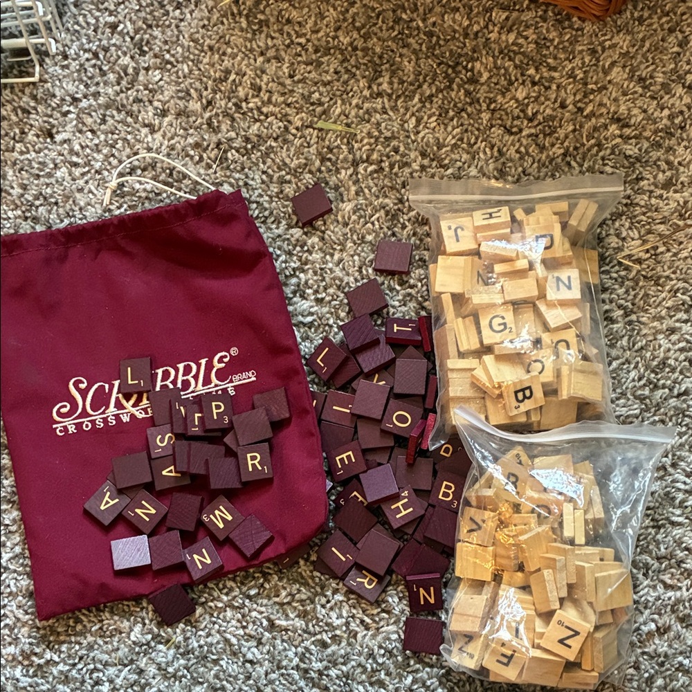 Scrabble Tile Set with Bag
